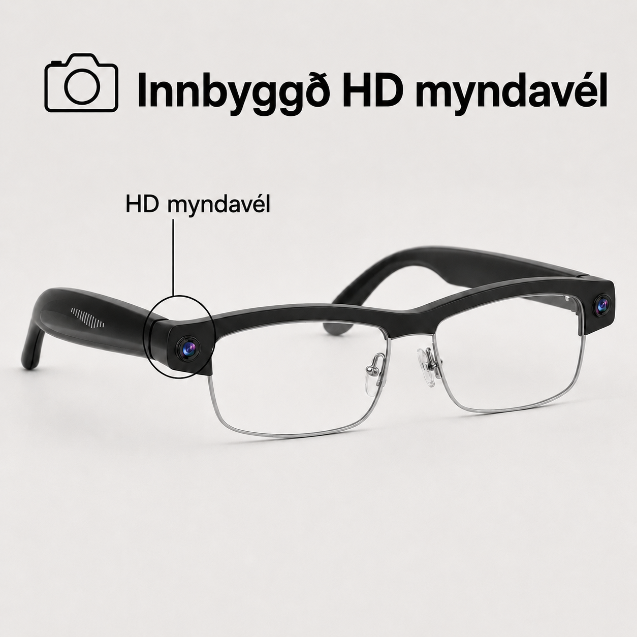 Dreamova Vista Air Black Square — AI Snjöll Gleraugu með Sjónrakningu